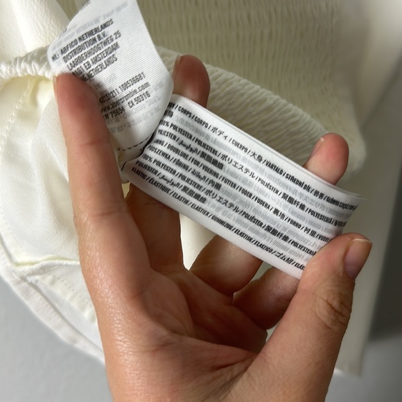 Abercrombie & Fitch White Ruched Flutter Sleeve Blouse - Picture 9 of 10